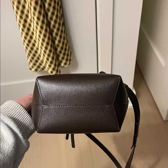 Mini Mini Mansur Gavriel Dark Brown Crossbody Bucket Bag - Picture 5 of 5